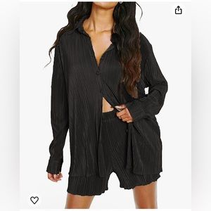 Plisse shorts and shirt set